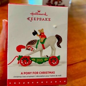 NIB Hallmark Keepsake ornament. 2015. 18th in in the Pony for Christmas series.